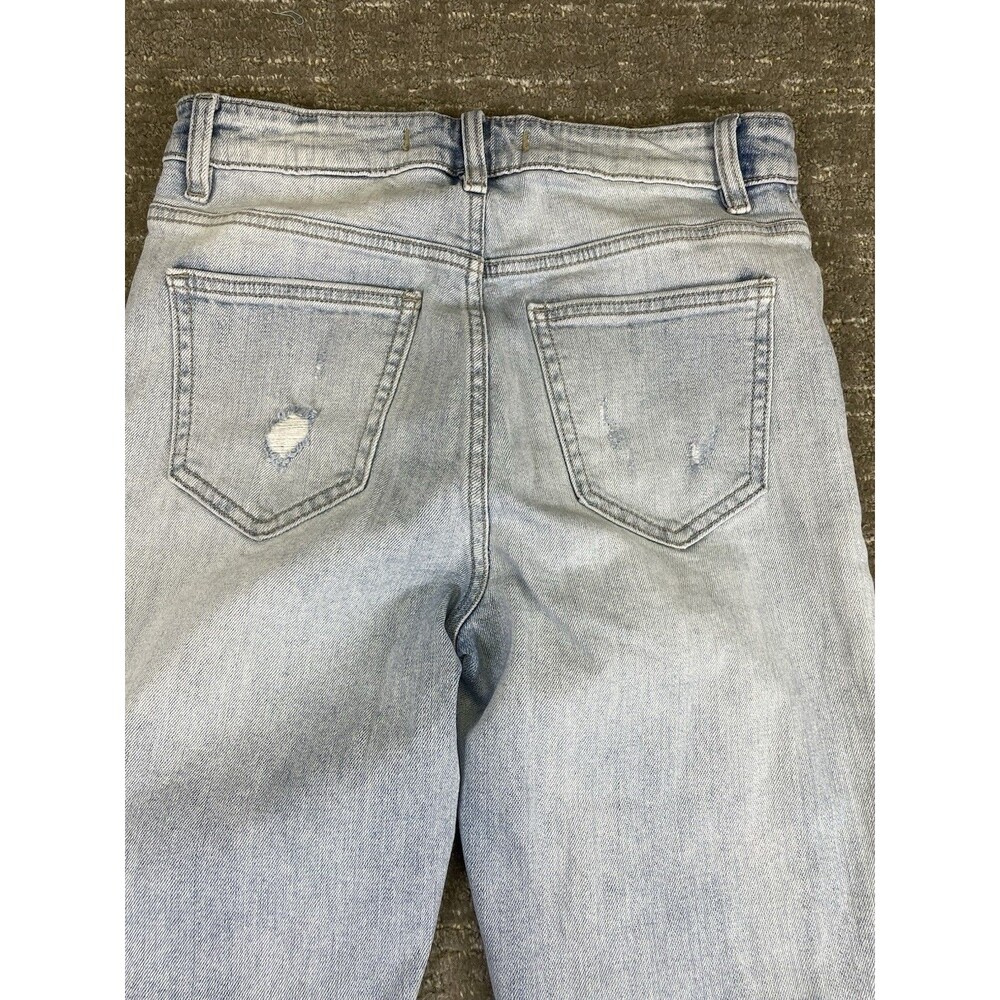 Eunina Tori women’s size 5 high rise mom Jean, crop light wash distressed jeans - Picture 10 of 11